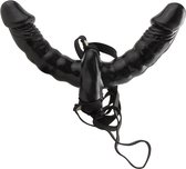 Vibrating Double Delight Strap-On - Black
