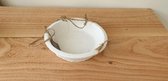 Platte hangpot - terracotta - wit
