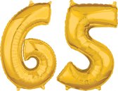 Helium cijfer ballonnen goud 65.