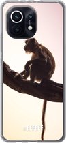 6F hoesje - geschikt voor Xiaomi Mi 11 -  Transparant TPU Case - Macaque #ffffff