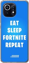 6F hoesje - geschikt voor Xiaomi Mi 11 -  Transparant TPU Case - Fortnite - Eat Sleep Fortnite Repeat #ffffff