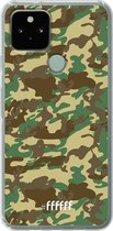 6F hoesje - geschikt voor Google Pixel 5 -  Transparant TPU Case - Jungle Camouflage #ffffff