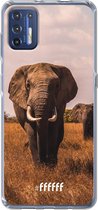 6F hoesje - geschikt voor Motorola Moto G9 Plus -  Transparant TPU Case - Elephants #ffffff