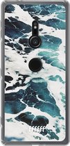 6F hoesje - geschikt voor Sony Xperia XZ2 -  Transparant TPU Case - Waves #ffffff