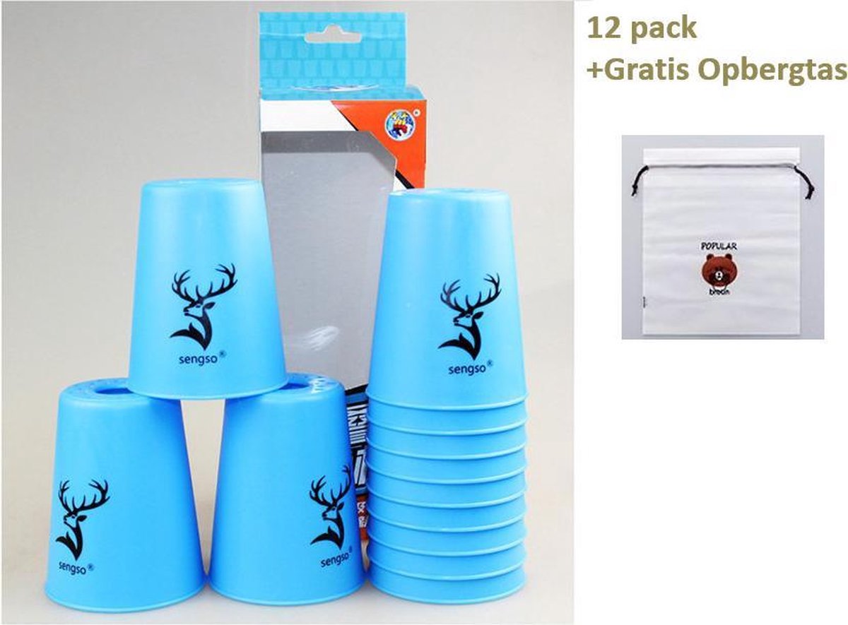 Erlsig Lot De 24 Gobelets De Sport Empilables - Jeu D'entraînement Pour Voyage, Fête, Défi, Compétition, Rouge Noir