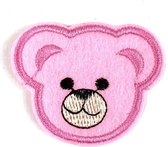 Beer Beren Teddy Strijk Embleem Patch Licht Roze 5.6 cm / 4.6 cm / Licht Roze