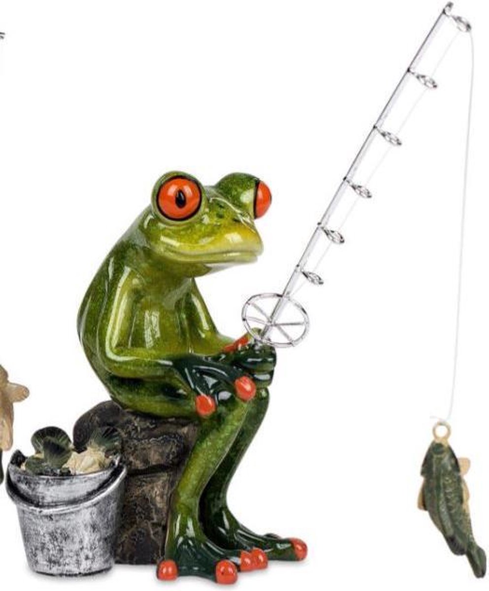 Figurine grenouille/crapaud assis céramique vert mousse 21 cm décoration  jardin 