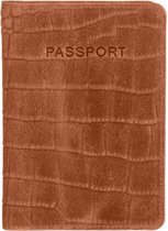 BURKELY Croco Cody Passportcover Paspoorthoes - Cognac