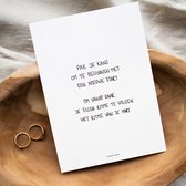 Poster gedicht nieuwe start | Poezie Woonaccessoires Muurdecoratie Woonkamer Wenskaart | Tijdloos cadeau  (13x18)