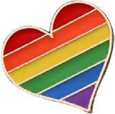 Pin ''regenboog hartje'' broche, gay pride, kledingspeld