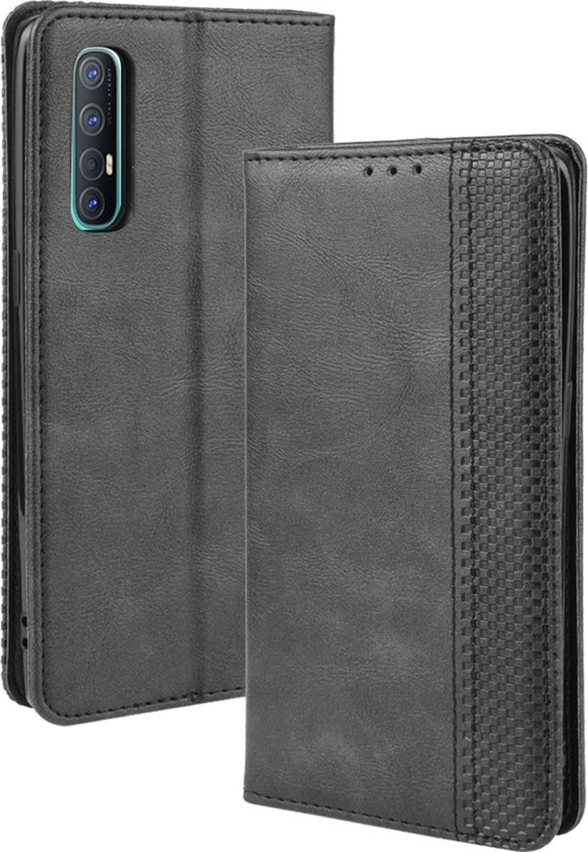 Mobigear Telefoonhoesje geschikt voor OPPO Reno 3 Pro Hoesje | Mobigear Sensation Bookcase Portemonnee | Pasjeshouder voor 3 Pasjes | Telefoonhoesje voor Pinpas / OV Kaart / Rijbewijs - Zwart