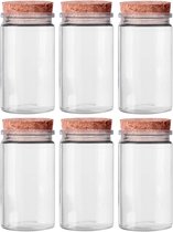 Set van 24 stuks mini glazen flesjes/potjes met kurken dop 60 ml