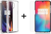 OnePlus 6T hoesje shock proof case transparant hoesjes cover hoes - 1x OnePlus 6T screenprotector