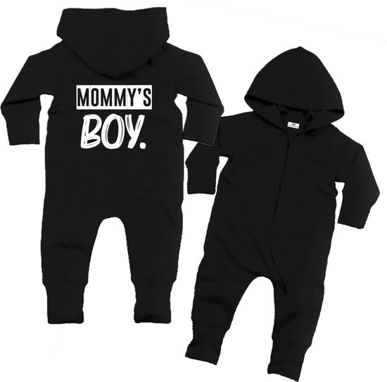 Onesie jongen-Mama's jongen-zwart-wit-Maat 68/74