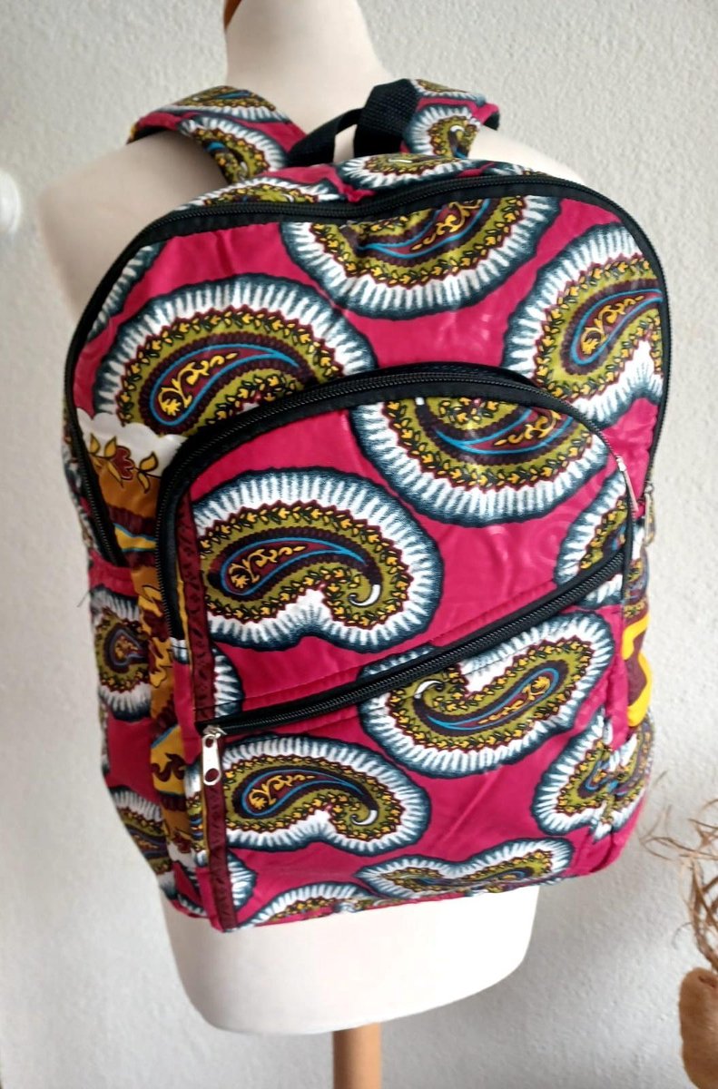 Ankara/African Wax print - Pink backpack/rugzak