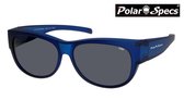 Polar Specs® Overzet Zonnebril PS5097 – Mat Navy Blue Satin  – Polarized Black – Medium – Unisex
