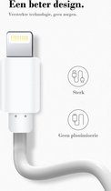 iPhone laadkabel - WIT - 2m -STERKE + LANGERE Oplader lightning kabel van 2 Meter - Apple iPhone 11/11 PRO/ XS/ XR/ X/ iPhone 8/ 8 Plus/ iPhone SE/