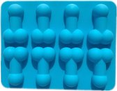 Piemel bakvorm - Penis bakvorm - Piemel kussen - IJsblokjesvorm - IJsklontjes vorm - Blauw - Piemel decoratie - Chocolade mal - Penis mal - Piemel rietjes - Vrijgezellenfeest vrouw
