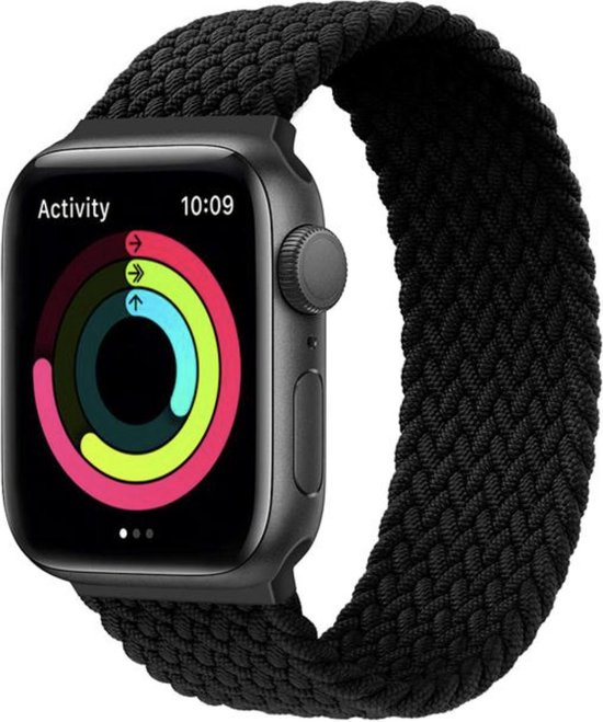 Gevlochten solo band - houtskool - Geschikt voor Apple Watch | bol.com