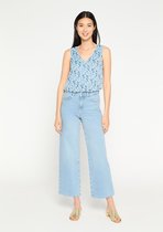 LOLALIZA Wijde eco-wash jeans met hoge taille - Licht Blauw - Maat 44