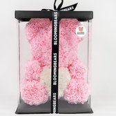 Rose bear - Rosebear - Rozen Beer - Rozenbeer - Roosbeer - Teddybear Rozen - Roos - Liefde - Bloemen -  Babyroze met wit hart 40cm - Inclusief Giftbox en Giftcard van Bloomingbears - Limited 