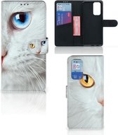 GSM Hoesje OnePlus 9 Pro Bookcover Case Witte Kat