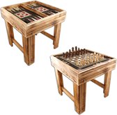 Backgammon en schaken tafel combinatie  - Hout - Schaakbord - Schaakspel - Schaakset - Bordspel - Tavla - Schaaktafel