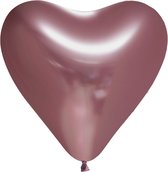 Ballons - Coeur - Or Rose - Métallique - 30cm - 6pcs.