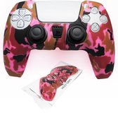 PS5 controller hoesje Roze  camouflage - Holy grips - cadeau voor jongens en meisjes