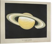 The Planet Saturn, Étienne Léopold Trouvelot - Foto op Canvas - 40 x 30 cm