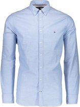 Tommy Hilfiger Overhemd Blauw Getailleerd - Maat M - Heren - Lente/Zomer Collectie - Katoen;Elastaan