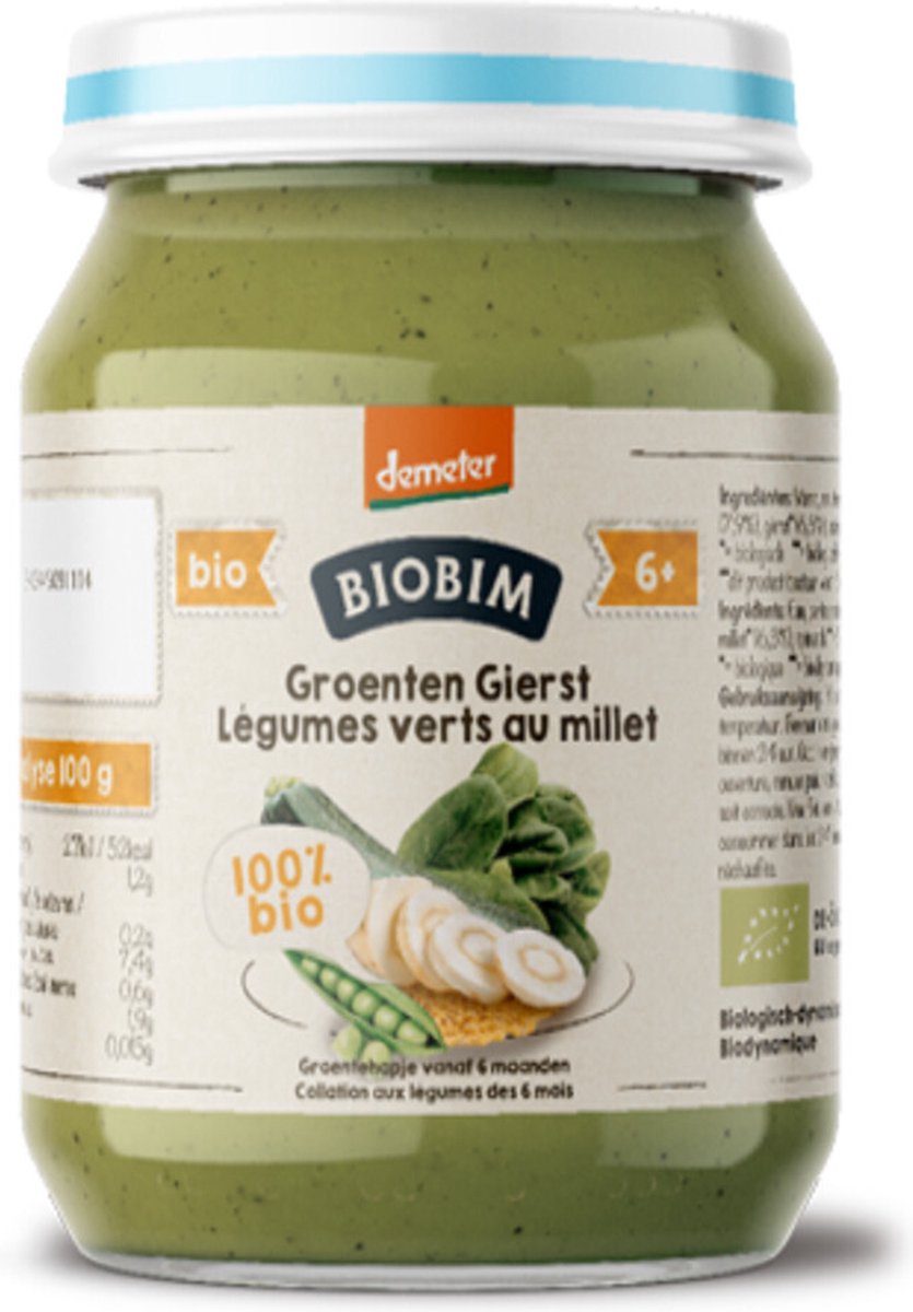 Biobim Groentehapje 6+ mnd Groenten & Gierst 190 gr - 6x 190 gr - Voordeelverpakking