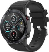 Siliconen Smartwatch bandje - Geschikt voor  Honor Magic Watch 2 siliconen band - zwart - 42mm - Horlogeband / Polsband / Armband