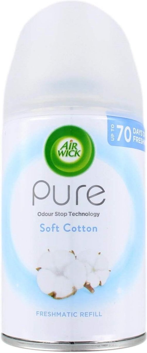 Airwick Luchtverfrisser Refill 6x 250ml Pure Soft Cotton voordeelverpakking