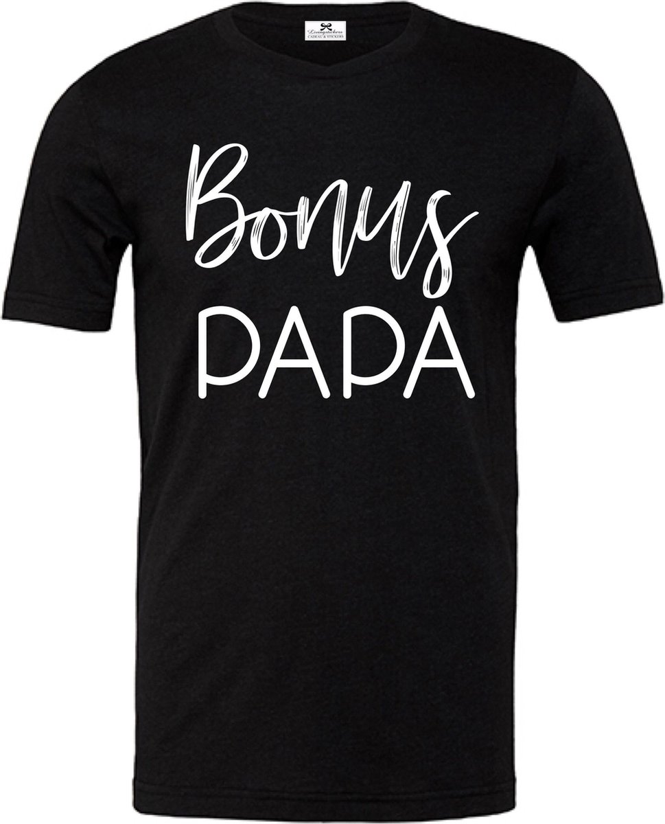 T-shirt bonus papa-Vaderdag-zwart-wit-Maat M