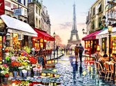 Schilderen Op Nummer Volwassenen Eifeltoren - Parijs - Frankrijk - Hobby - Opgerold kreukvrij canvas 40 x 50 cm met Opspan Frame Lijst