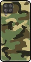 - ADEL Siliconen Back Cover Softcase Hoesje Geschikt voor Samsung Galaxy A12/ M12 - Camouflage