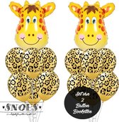 Snoes * Jungle Thema Ballon Boeketten Set van 2 Giraffe Safari Verjaardag Folie en Latex ballonnen