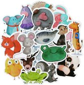 Moodadventures | Stickers | Set van 50 Stickers Schattige Beestjes | Stickermix | Waterdicht | Laptop, Knutselen | PVC