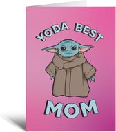 Verjaardagskaart - Yoda Best Mom - Star Wars - Liefde - Grappig - Mama - Moeder - Baby Yoda