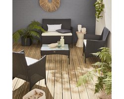 sweeek - Tuinmeubelset van wicker, moltès, 4-zits