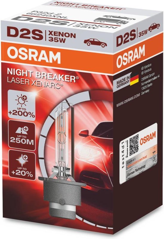 OSRAM D2S XENARC Night Breaker LASER 4500K Xenon Light Bulb