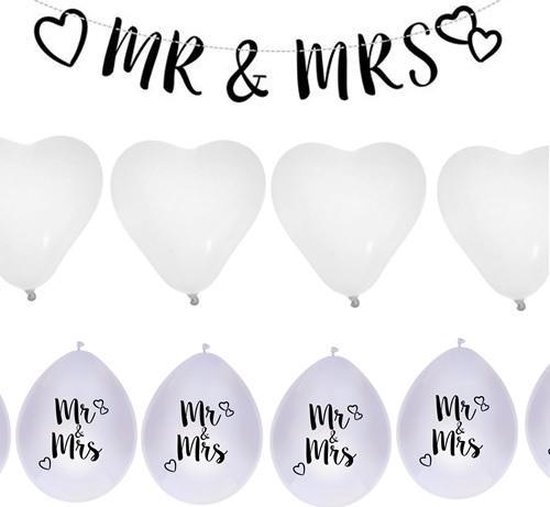 MR & MRS Party! | MR and MRS | Ballonnen | Slinger | Huwelijk | Liefde |  Hartjes |... | bol.com