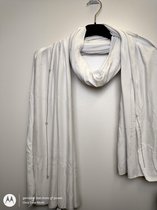 Dames sjaal Widad effen wit met siersteentjes