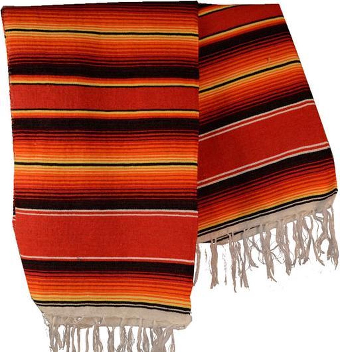 Couverture Mexicaine Authentique – Tissée Main, Extra Large 180x120 Cm – Acrylique/polyester Recyclé – Style Serape