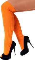 Lange sokken oranje gebreid UNISEX - heren dames kniekousen kousen kniesokken