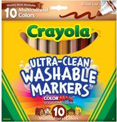 Crayola - Afwasbare Markers voor kinderen - Ultra Clean - Multicultural - 10 stuks