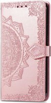 Bloemen Book Case - Motorola Moto G9 Power Hoesje - Rose Gold