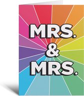Kaart - MRS & MRS - Liefde - Cadeau - Regenboog - Wenskaart - LGBTQ - LGBT - Gay - Lesbian