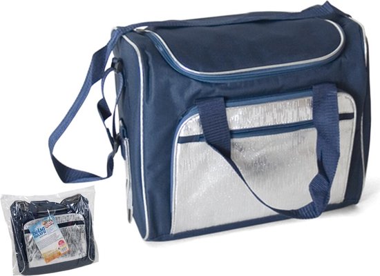 Grote koeltas schoudertas blauw/zilver 36 x 22 x 30 cm 21 liter - Koeltassen van Benson — afbeelding 3
